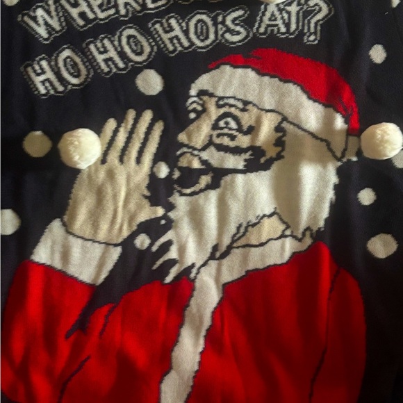 Unisex Where Ma Ho Ho Hos Ugly Christmas Sweater Navy Blue- XL - Picture 9 of 10